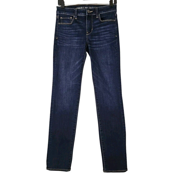 American Eagle~Woman Size 4~Blue Denim Dark Wash Ne(x)t Level StretchSkinny Jean - Picture 5 of 11